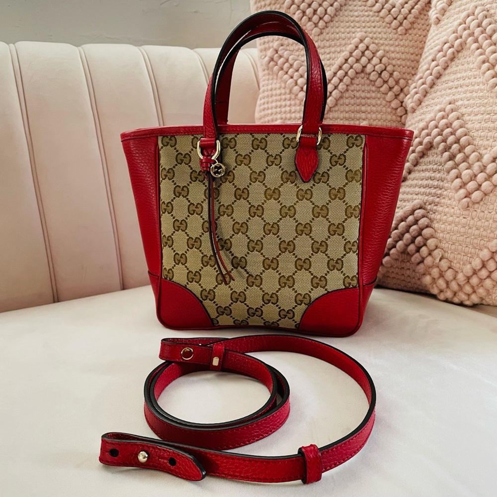 ✨SOLD✨Gucci Small Red GG Bree Tote Crossbody Bag - Picture 1 of 13
